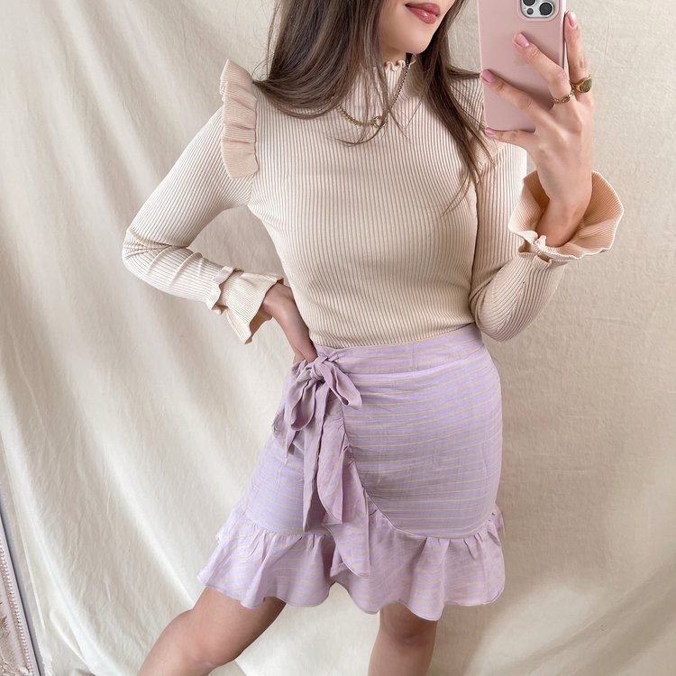 Ruri Striped Skirt / Lilac