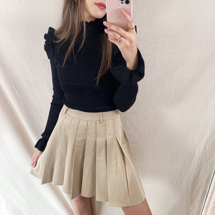 Seori Pleated Tennis Skirt / Beige