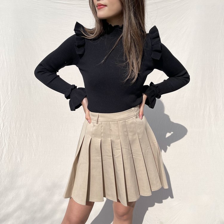 Seori Pleated Tennis Skirt / Beige