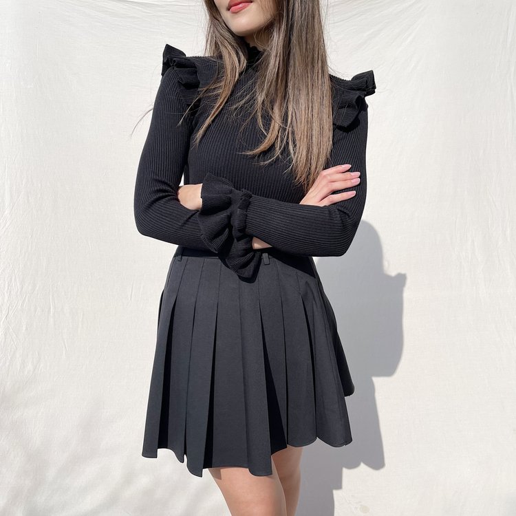 Seori Pleated Tennis Skirt / Black