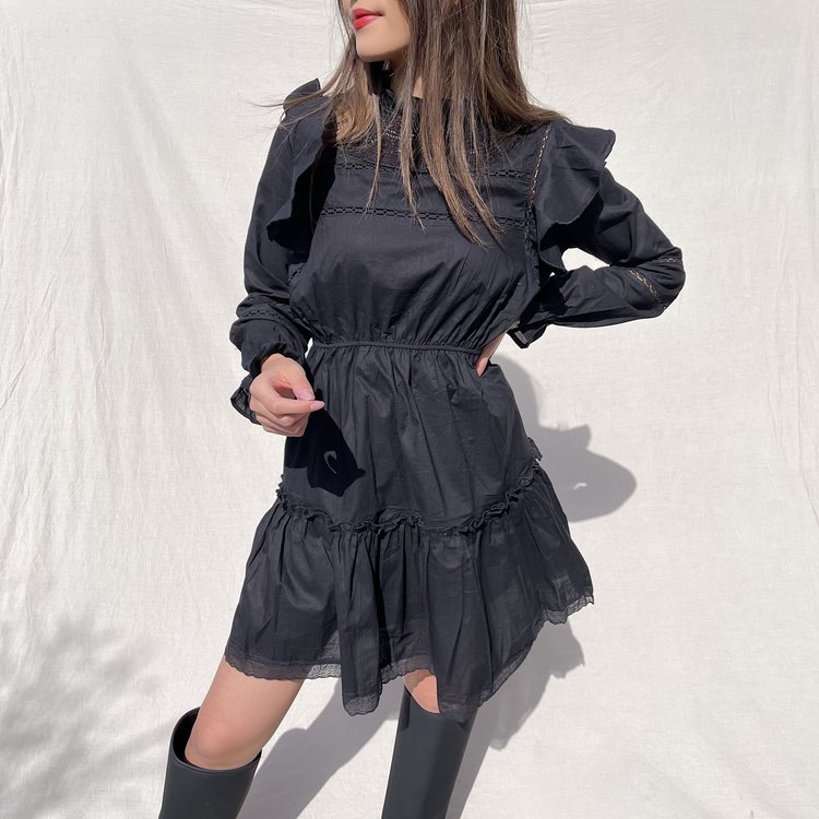 Mimi Ruffle Dress / Black