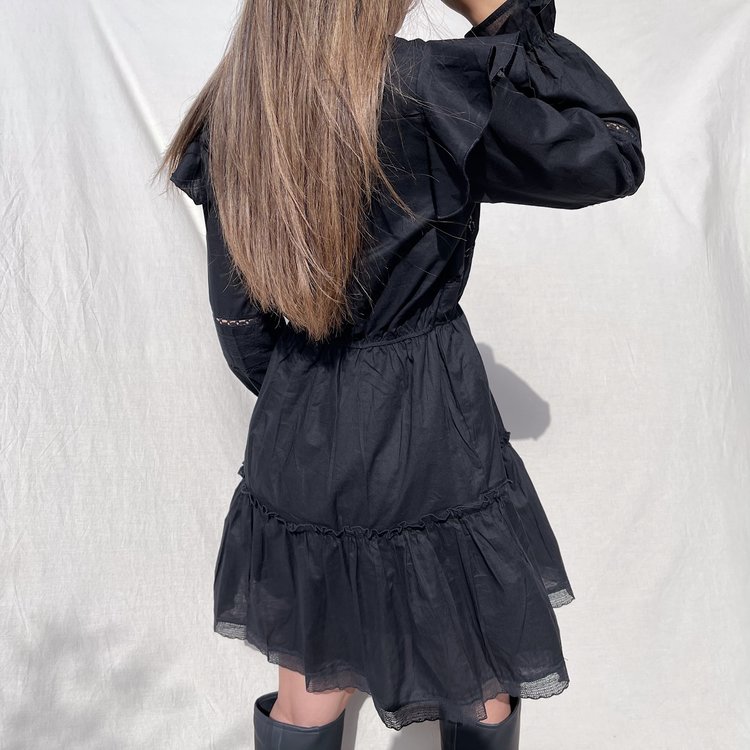 Mimi Ruffle Dress / Black
