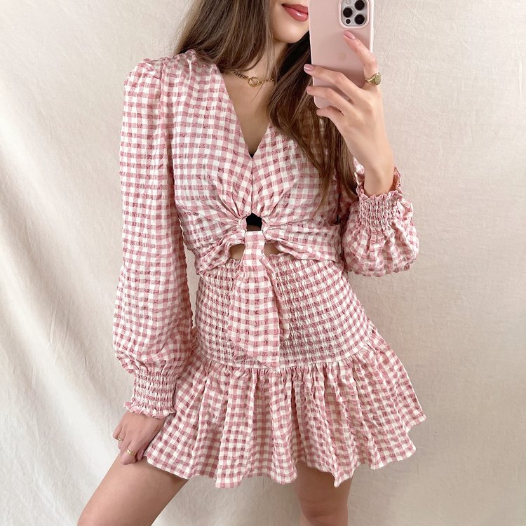 Rosetta Vichy Crop Top / Pink