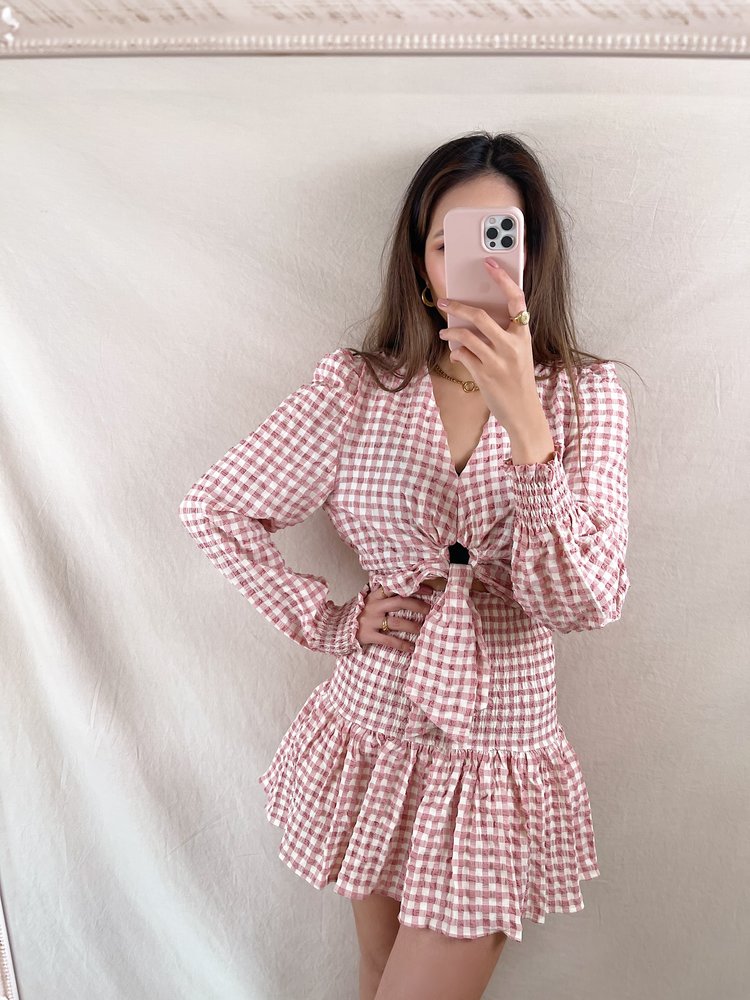 Rosetta Vichy Skirt / Pink