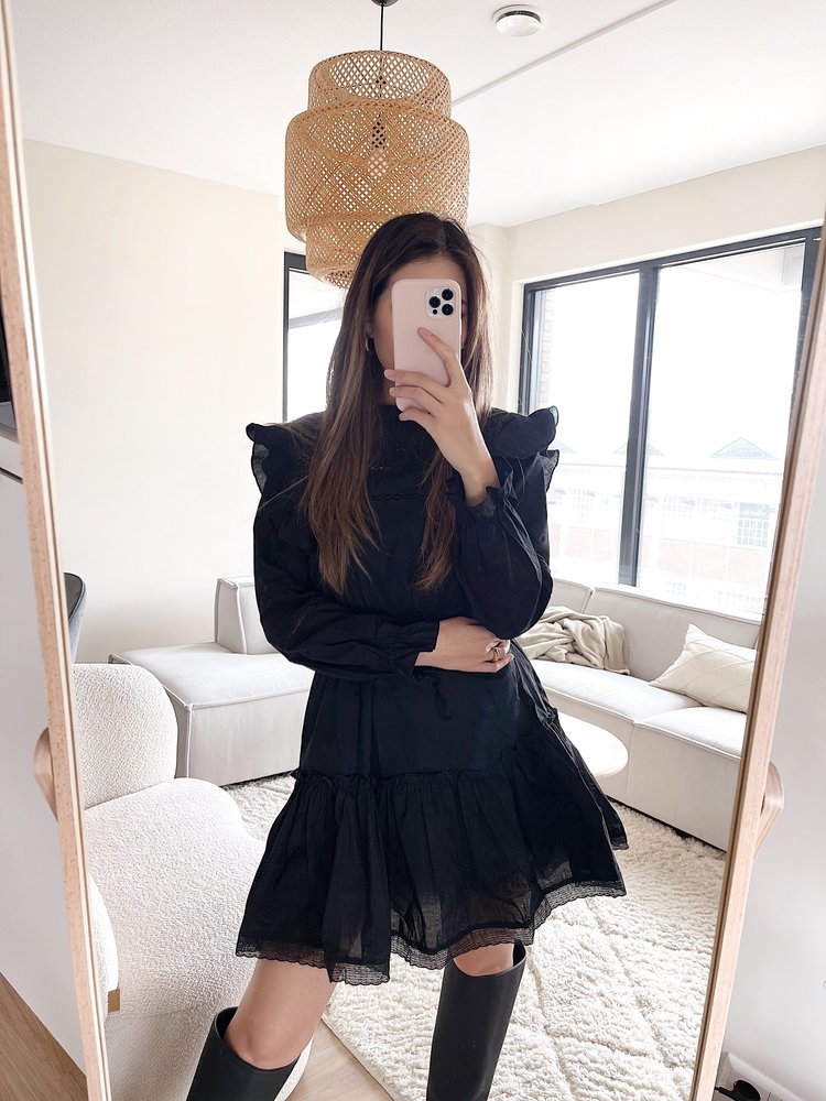 Mimi Ruffle Dress / Black