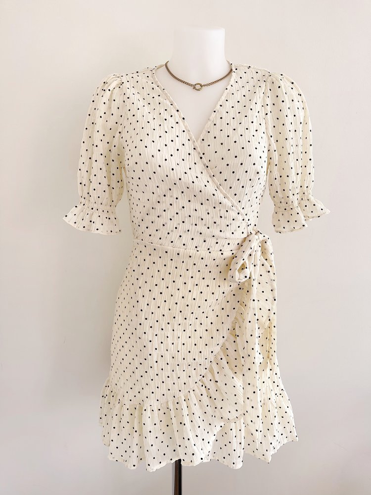 Yumea Dots Wrap Dress / Yellow