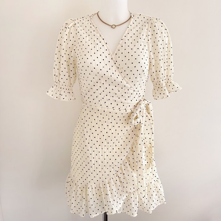Yumea Dots Wrap Dress / Yellow