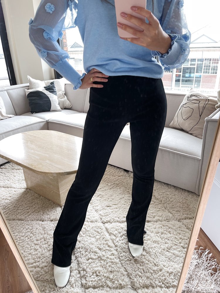 Minta Flared Split Leggings / Black