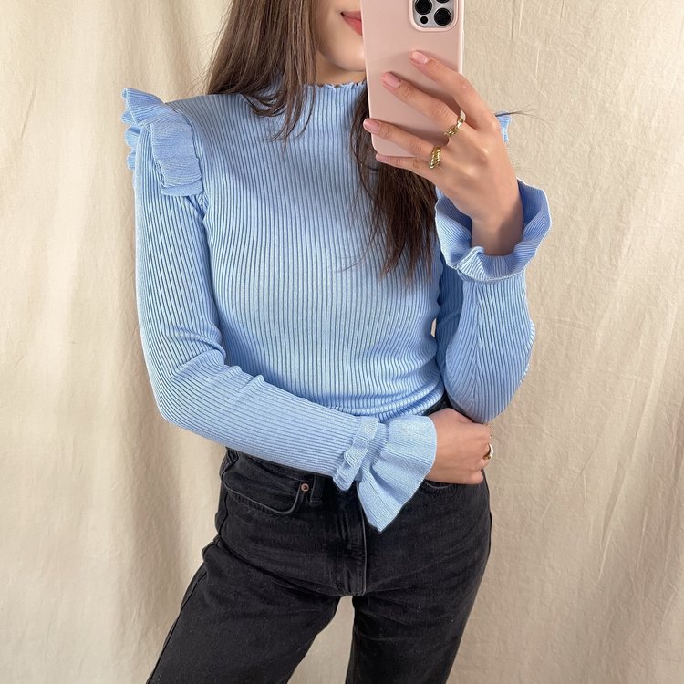 Marisa Ruffle Knit / Blue