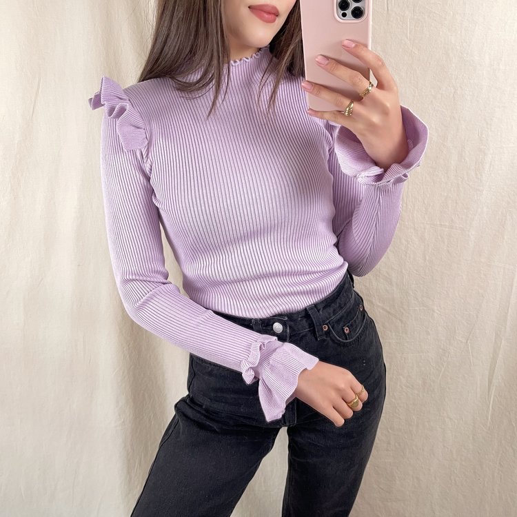 Marisa Ruffle Knit / Lilac