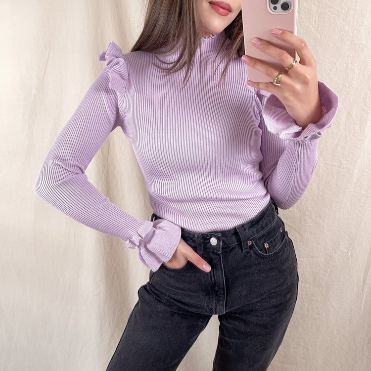 Marisa Ruffle Knit / Lilac