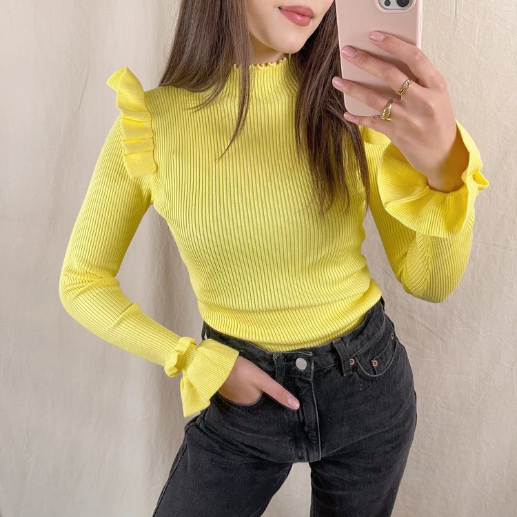 Marisa Ruffle Knit / Yellow