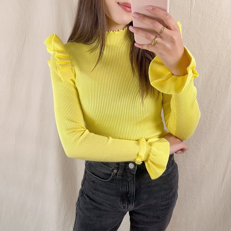 Marisa Ruffle Knit / Yellow
