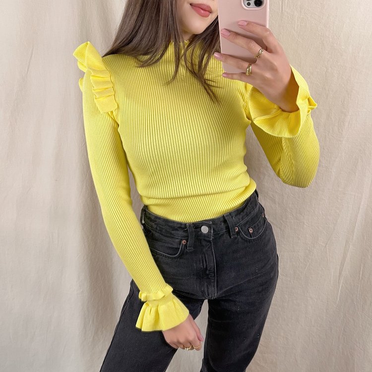Marisa Ruffle Knit / Yellow