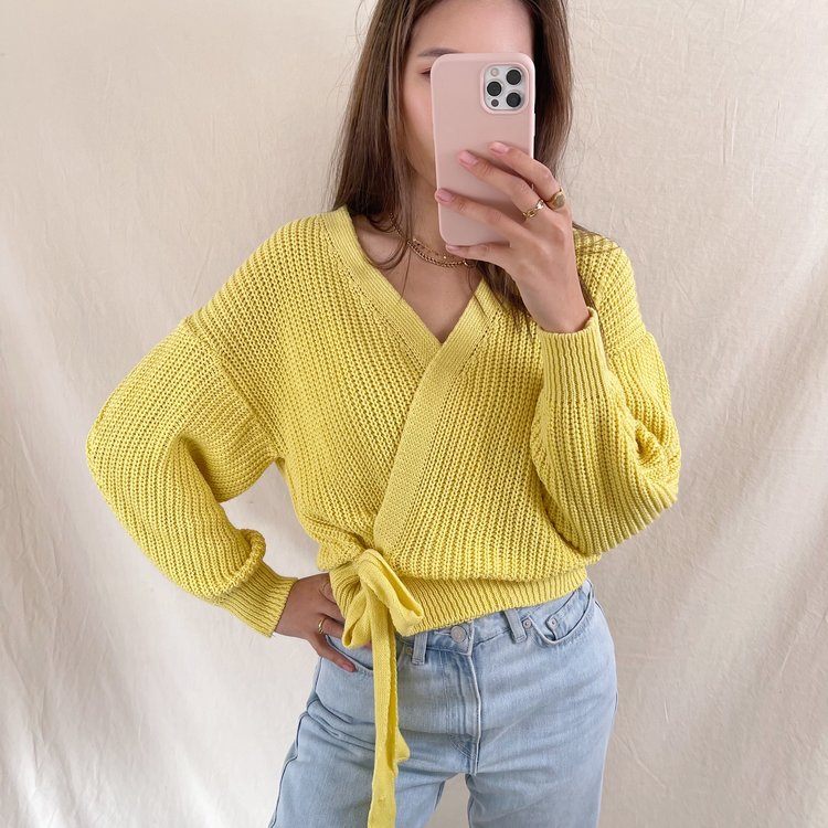 Laurie Wrap Cardigan / Yellow