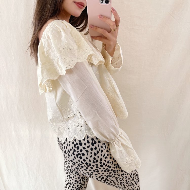 Alessia Embroidered Off Shoulder Top / Yellow