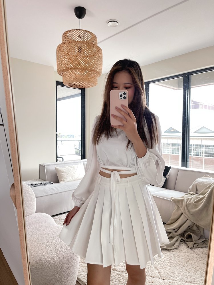 Seori Pleated Tennis Skirt / White