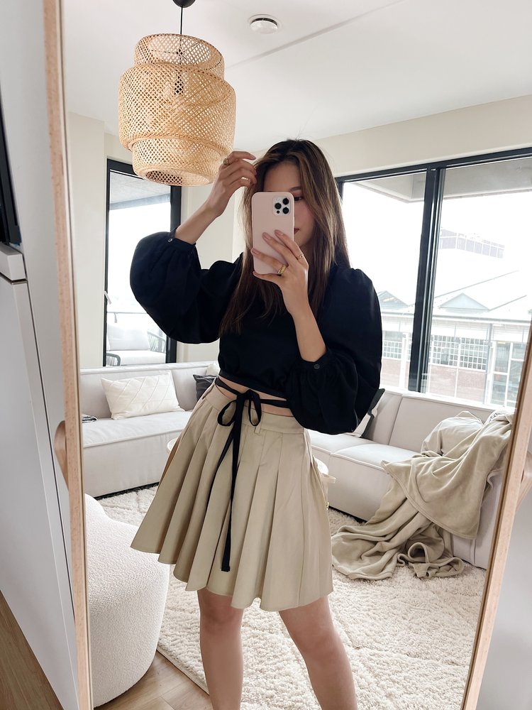 Seori Pleated Tennis Skirt / Beige
