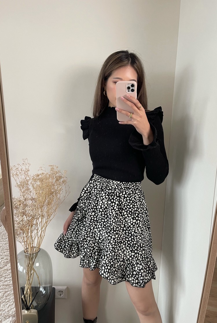 Erin Dots Skirt / Black