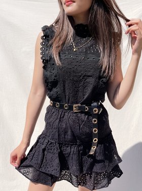 Gaia Embroidered Set / Black