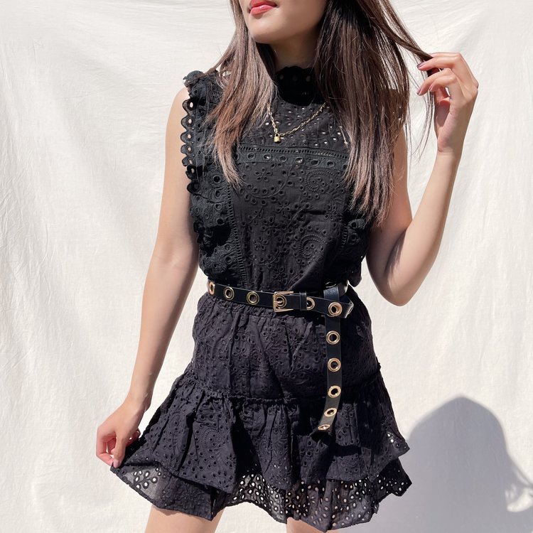 Gaia Embroidered Set / Black