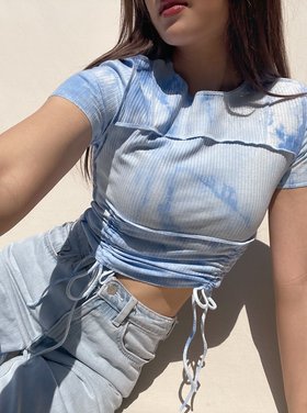 Ellisse Tie Dye Top / Blue