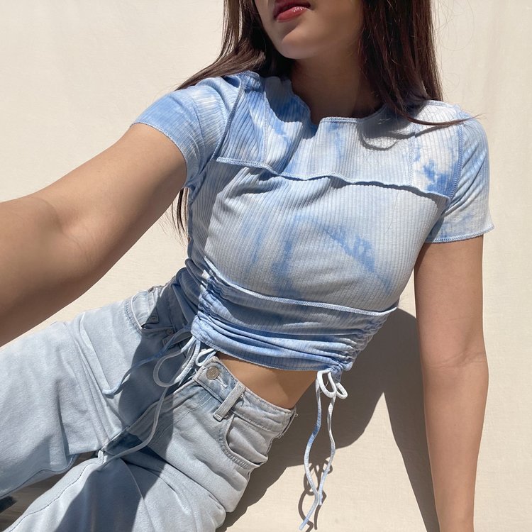 Ellisse Tie Dye Top / Blue