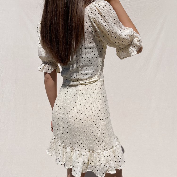 Yumea Dots Wrap Dress / Yellow