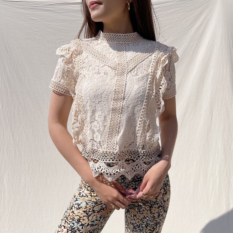 Louva Lace Top / Beige