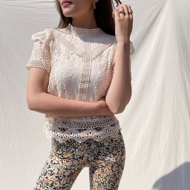 Louva Lace Top / Beige