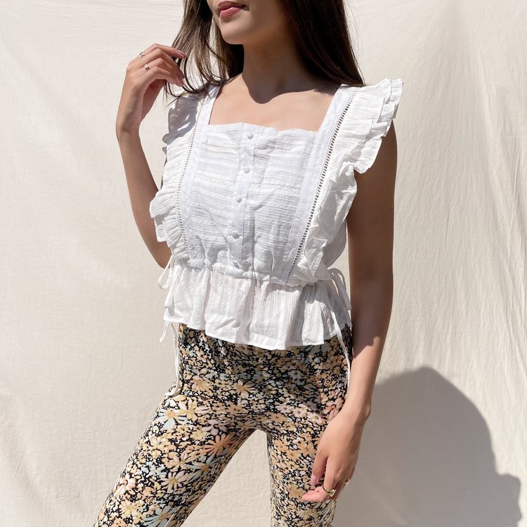 Saffier Ruffle Top / White
