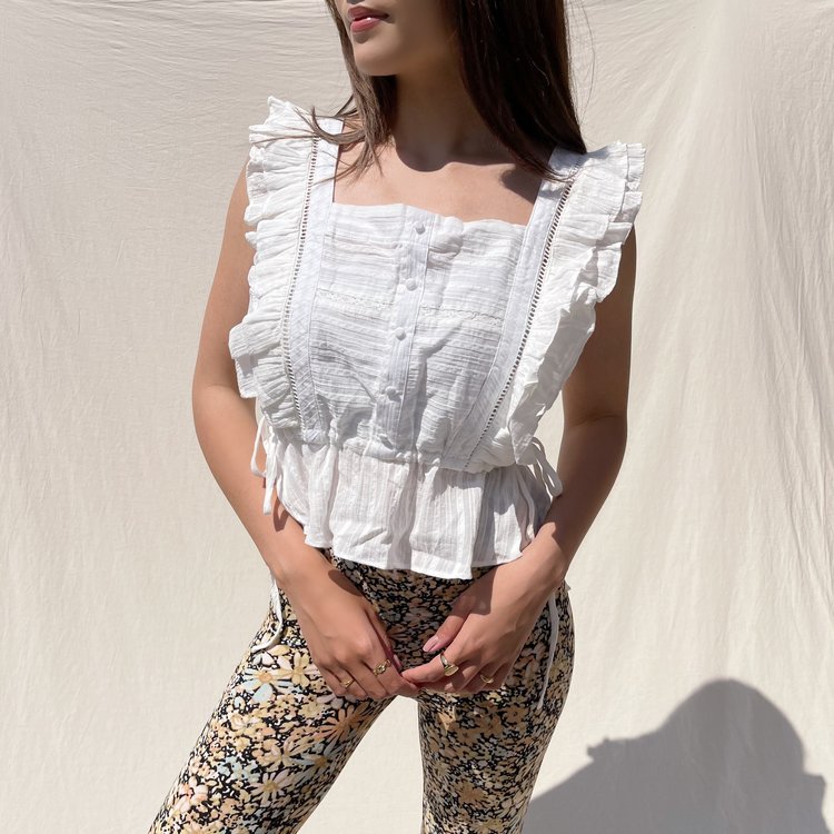 Saffier Ruffle Top / White