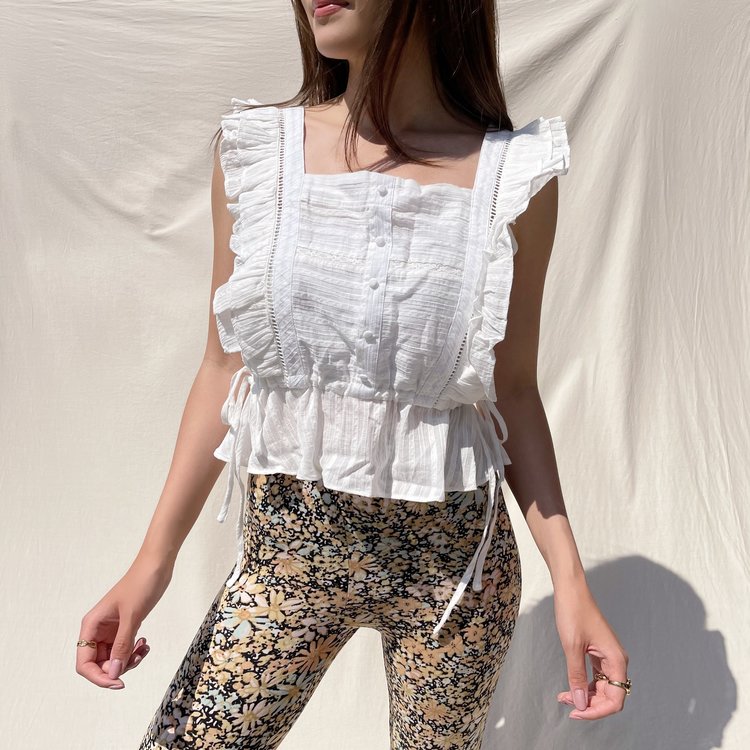 Saffier Ruffle Top / White