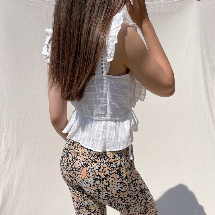 Saffier Ruffle Top / White