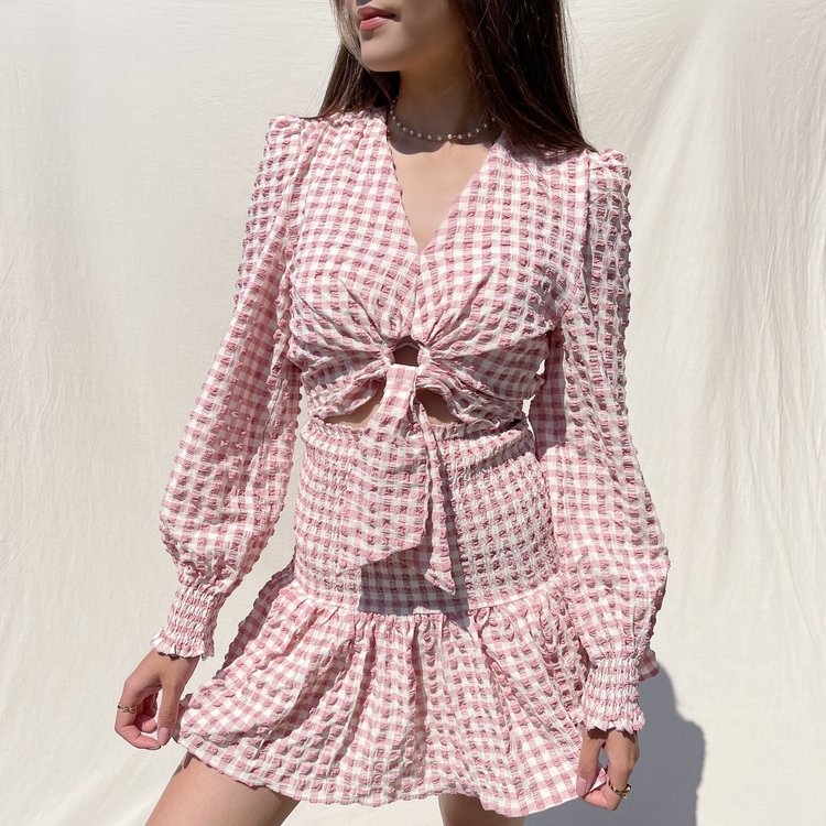 Rosetta Vichy Skirt / Pink