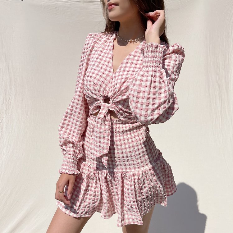 Rosetta Vichy Skirt / Pink