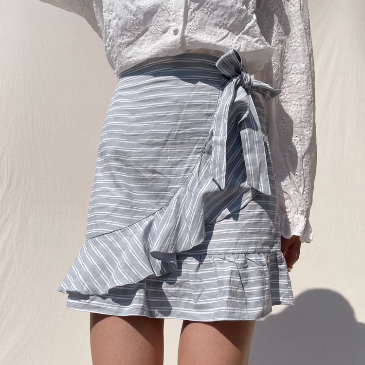Luisa Striped Skirt / Grey Blue