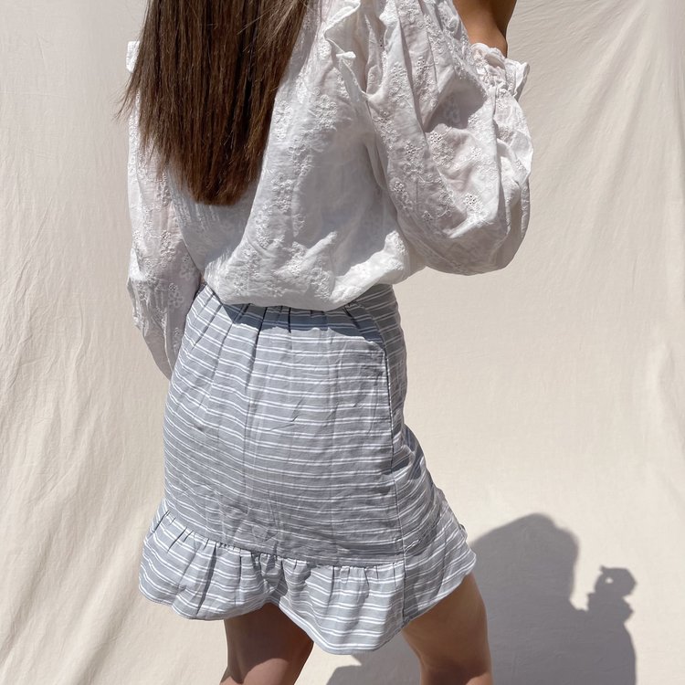 Luisa Striped Skirt / Grey Blue