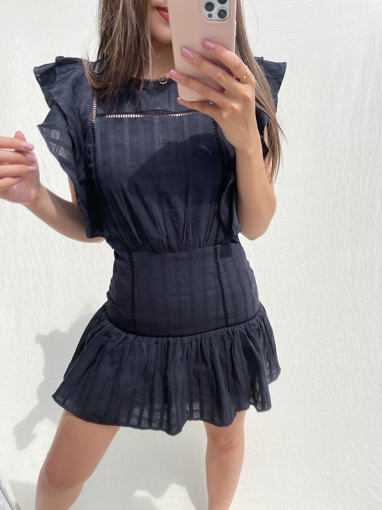 Noella Ruffle Dress / Black