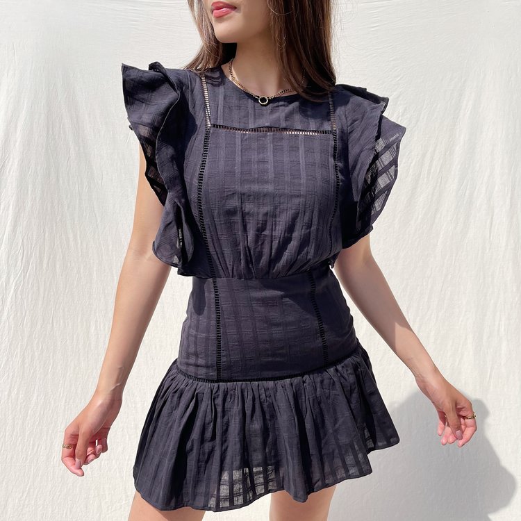 Noella Ruffle Dress / Black