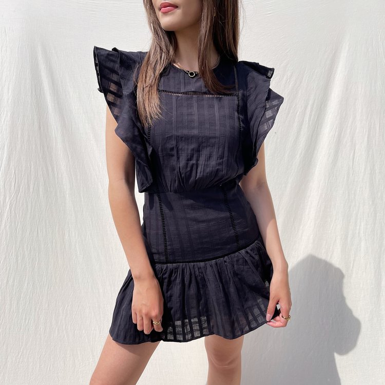 Noella Ruffle Dress / Black