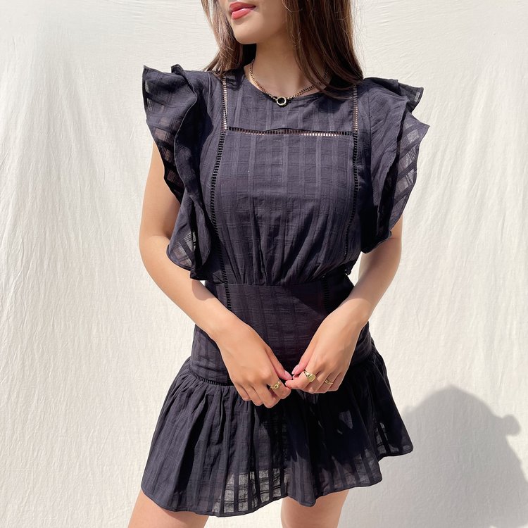 Noella Ruffle Dress / Black