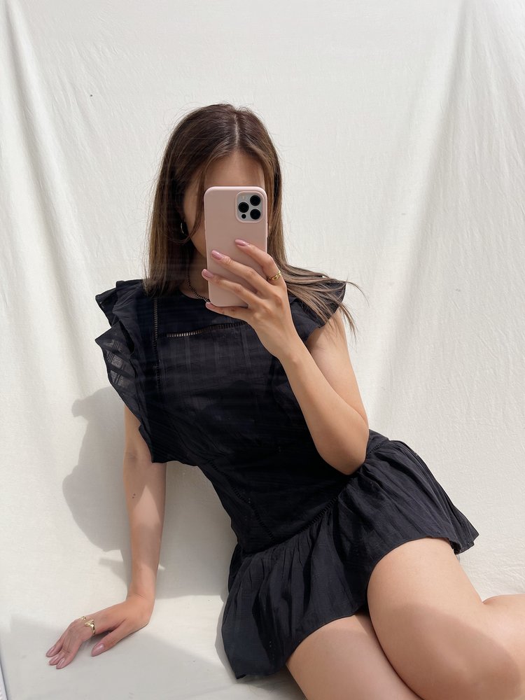Noella Ruffle Dress / Black