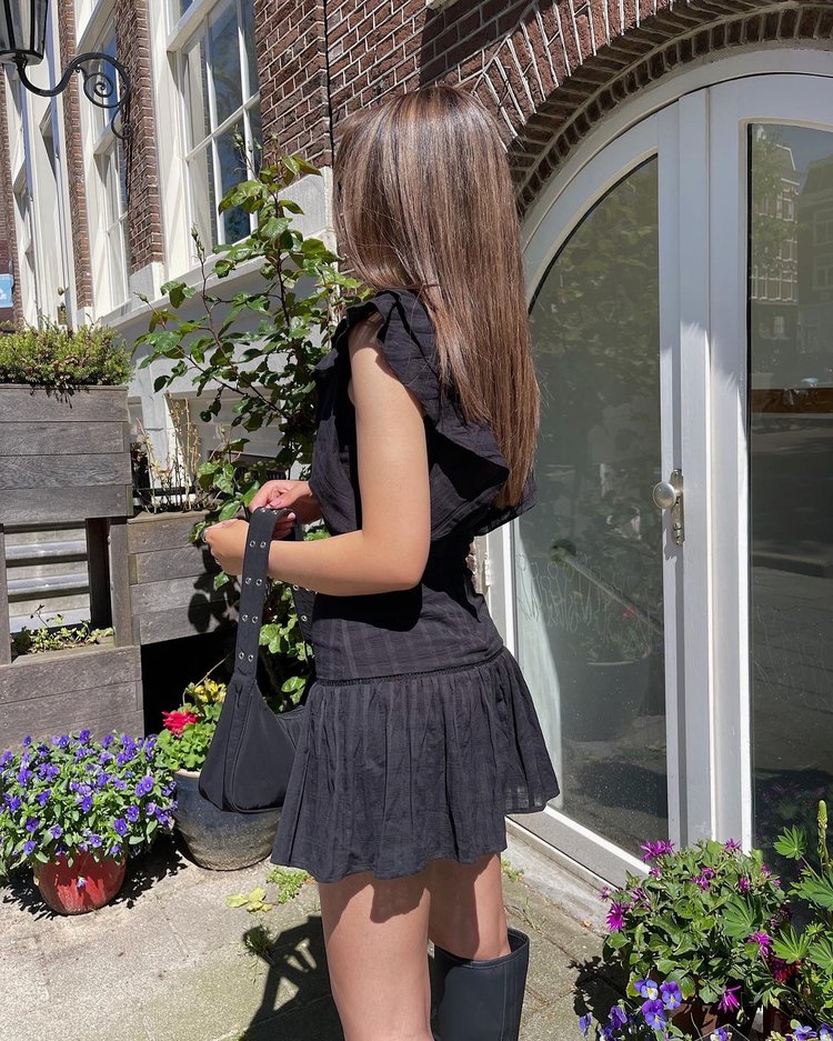 Noella Ruffle Dress / Black
