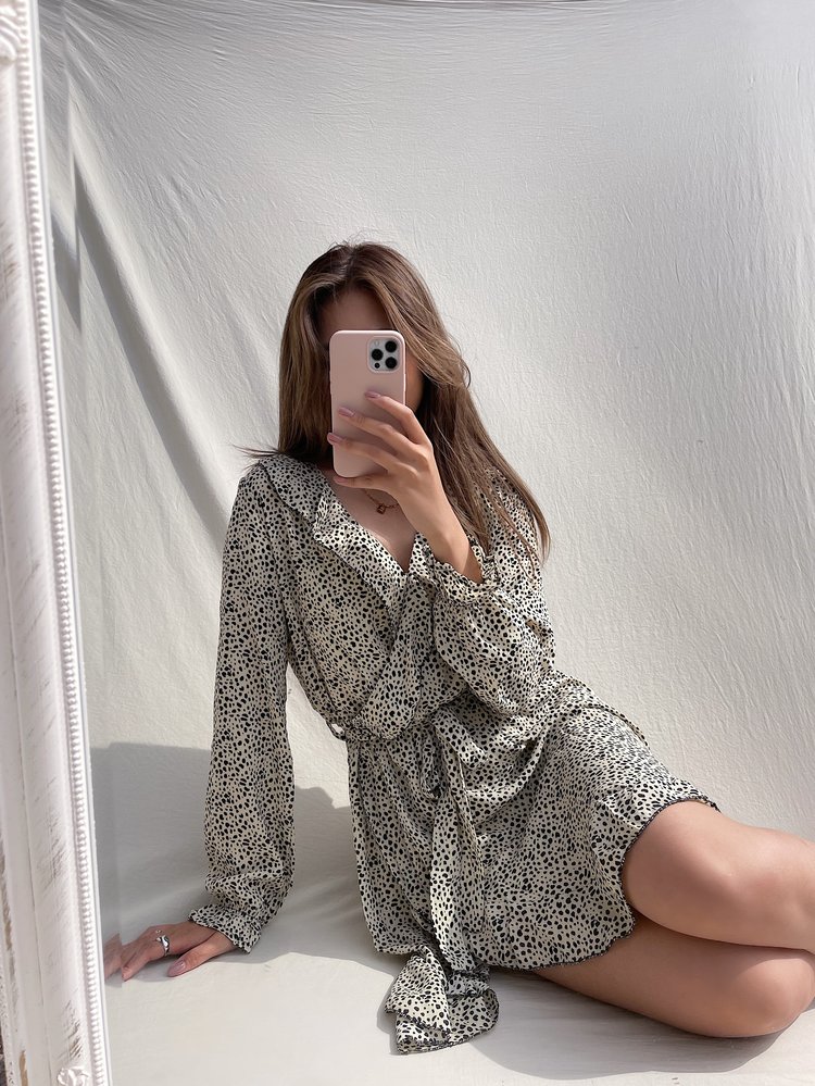 Naomi Cheetah Dress  / Beige