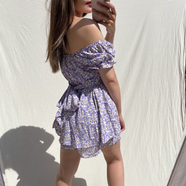 Haruna Flower Playsuit / Lilac