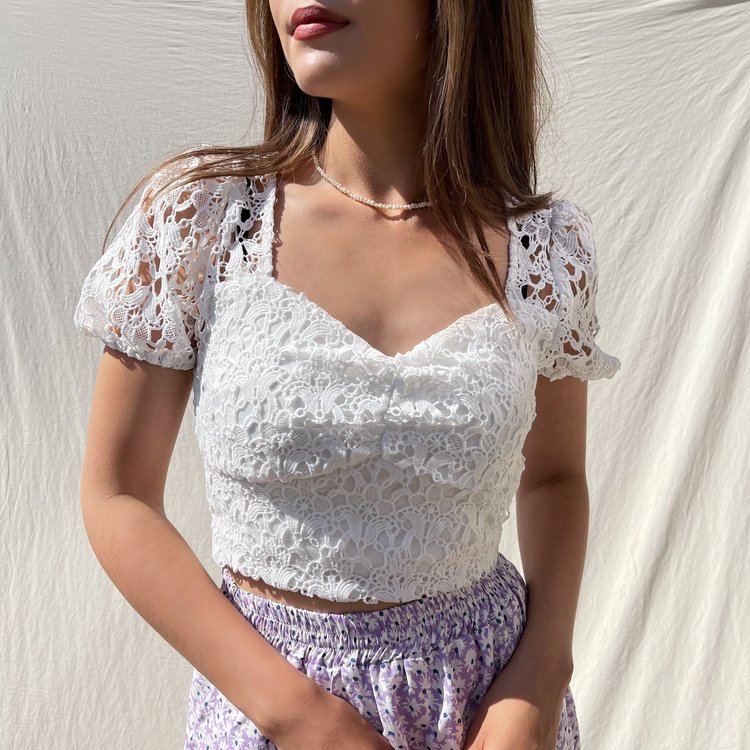 Gracia Lace Top / White