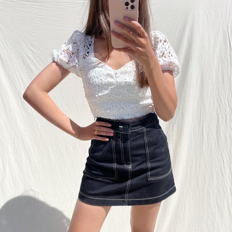 Gracia Lace Top / White