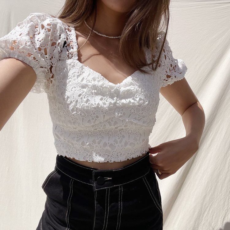 Gracia Lace Top / White