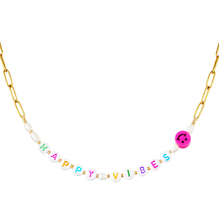 Happy Vibes Pearl Beads Necklace